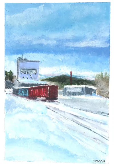 Boxcars in Winter