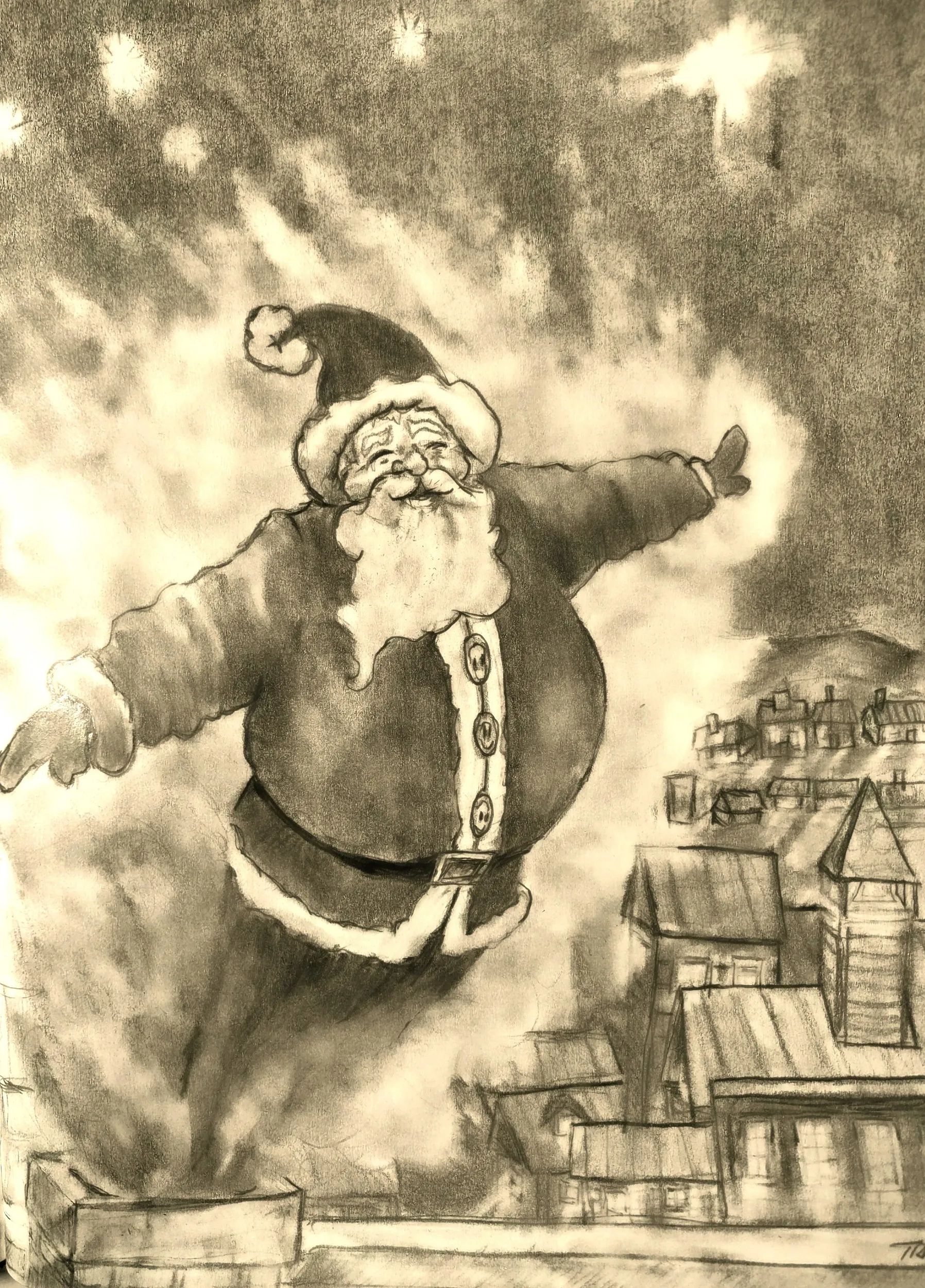 Santa Leaves the Chiminey