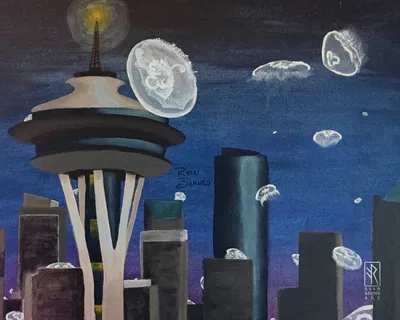 Moon Jellies Over Seattle