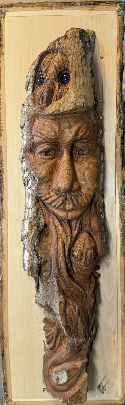 Tree Spirit (Woodcarving, Cottonwood bark)