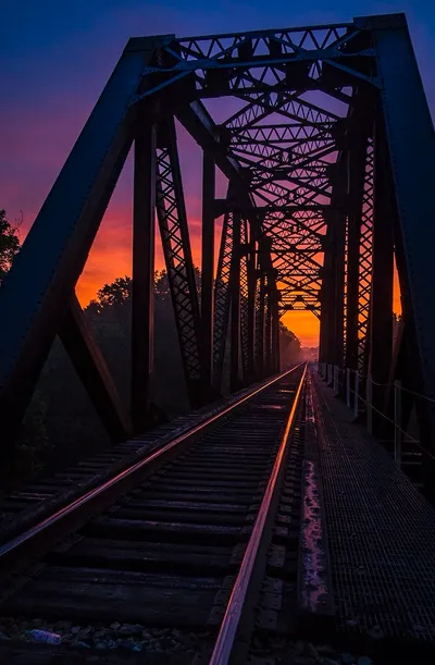 Light riding the rails.