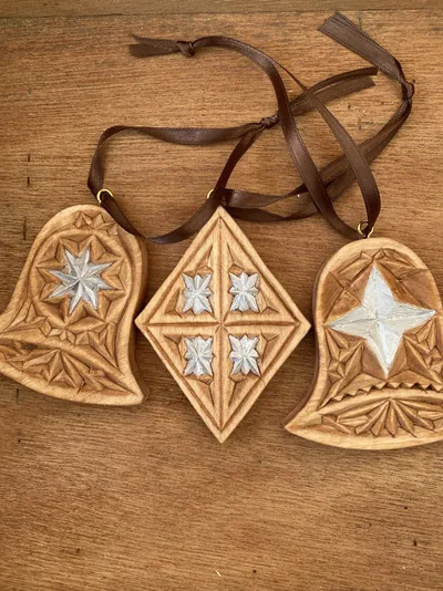 Chip carved ornaments