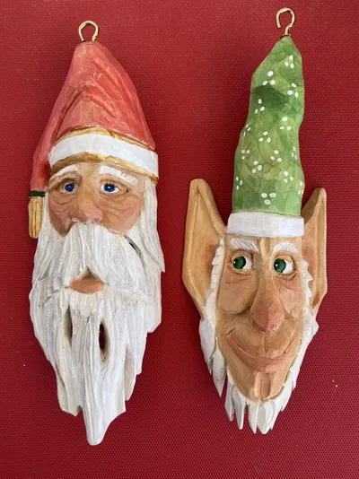 “Santa and Friend” Ornaments by Kevin Lawson