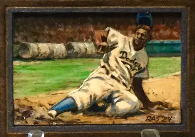 Jackie Robinson baseball card (back)