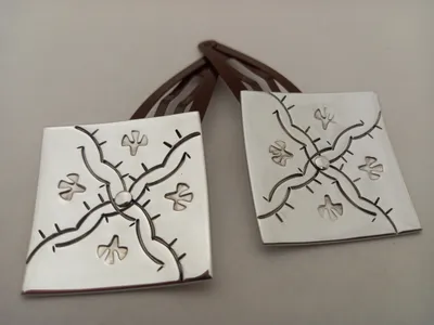 Handmade, one of a kind Aluminum Hair Clips, Set.