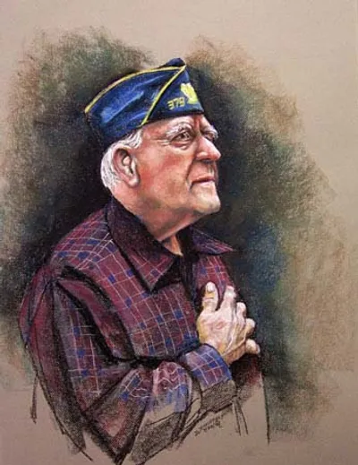 Frank, WWII veteran, pastel
