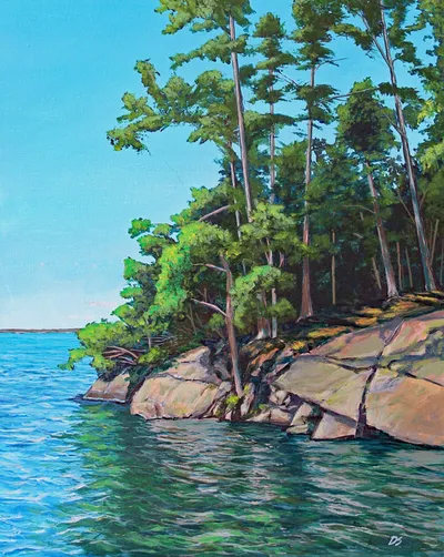 Artist Residency, Dreher Island State Park, SC, acrylic on canvas board