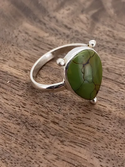 Sterling Silver and Hubei Turquoise Ring