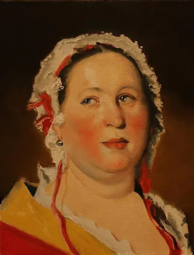 A partial "study copy in oil" of Friedrich von Amerling’s portrait of Mrs. Plach Anagoria
