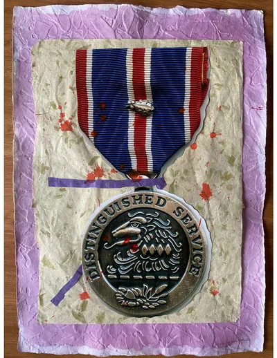 Distinguished Service Medal, Mix Media, 20" X 30" 2020